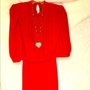 HOST PICK🌹JOSEPH RIBKOFF🌹FIRE ENGINE RED  DRESS-RETRO